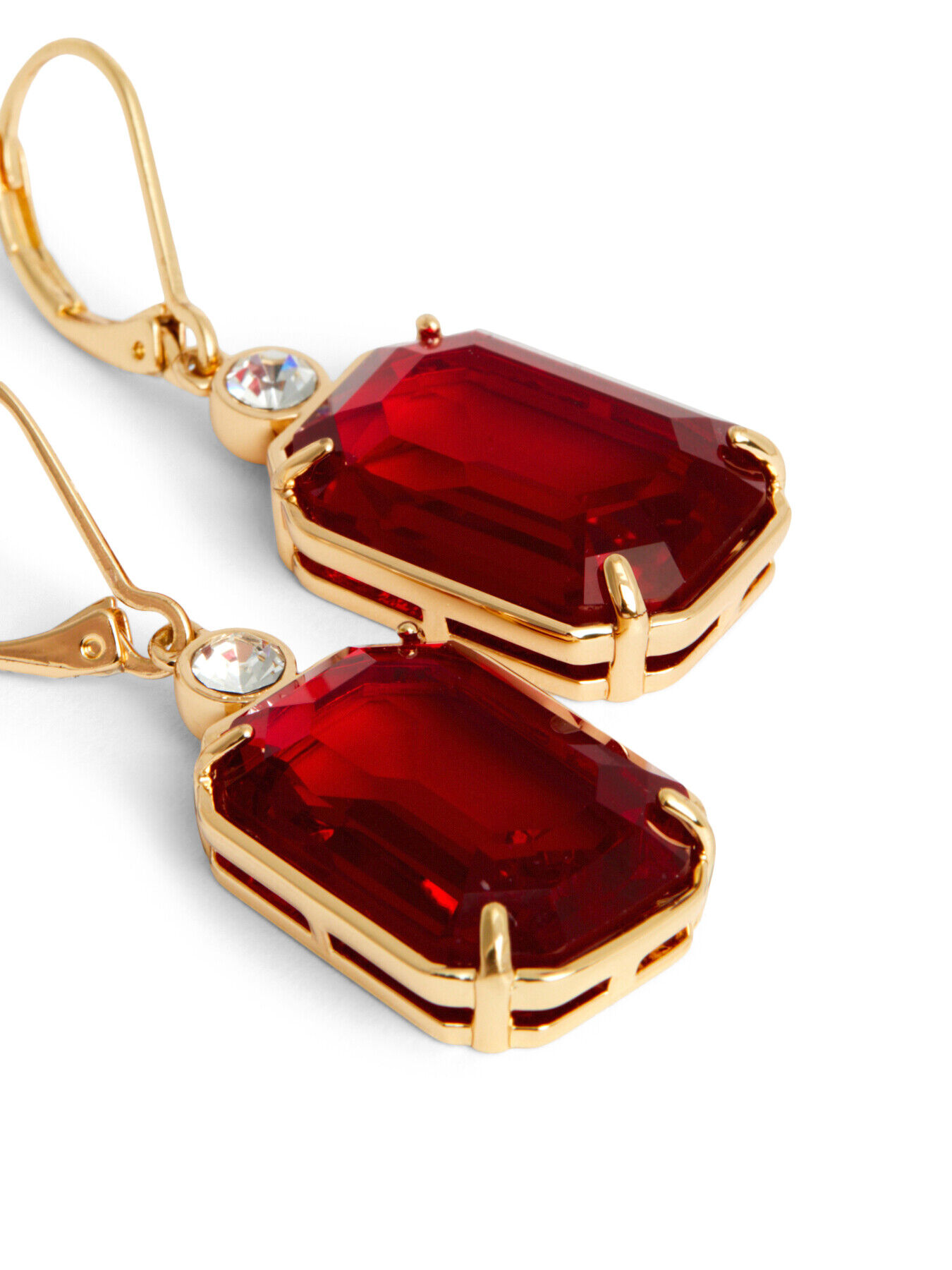 Ruby Red Oval Stone Short Drop Earrings| Lovett & Co | Lovett & Co